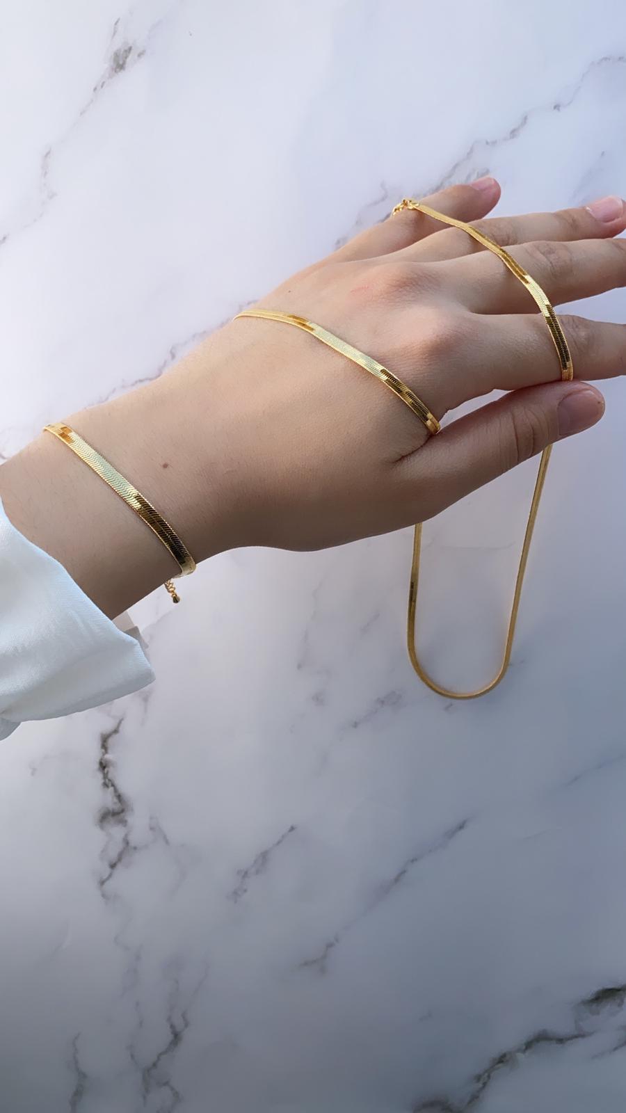 Snake Armband 22k Goldplated